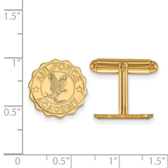 14k Gold Plated Silver U.S. Air Force Academy Crest Cuff Links